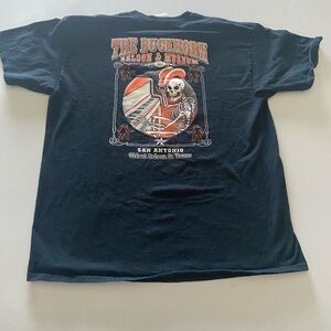 Men’s cotton Black Graphic Tee with Skeleton Design size L